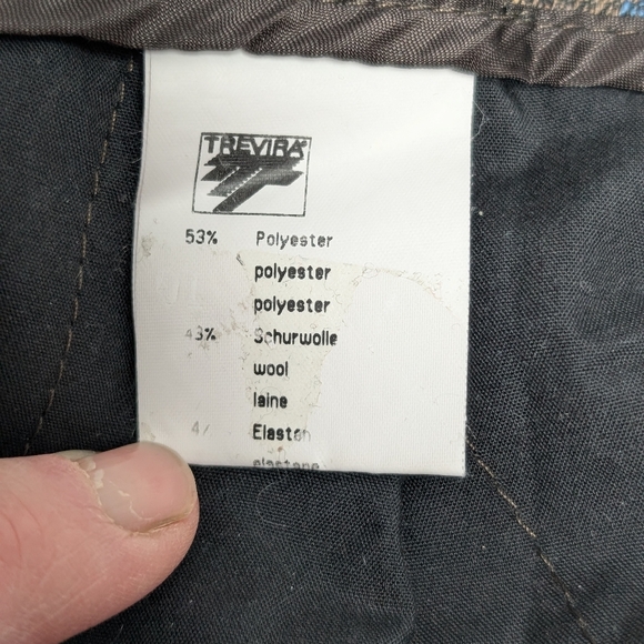 Vintage Eugen Klein Plaid Trousers Brown Blue Academia Chic 8/10 - Picture 10 of 10